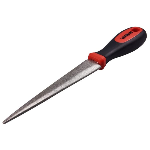 Amtech E2556 Diamond Sharpening File for Scissors, Knives and Garden Tools, 2-Sided Flat and Curved