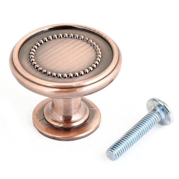 Copper Tone Metallic 1.1" Diameter Home Cabinet Door Pull Handle