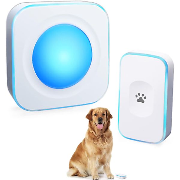 Wireless Doorbell with Flashing Light 1200Ft Door Bell for Dog Touch Bell Commun