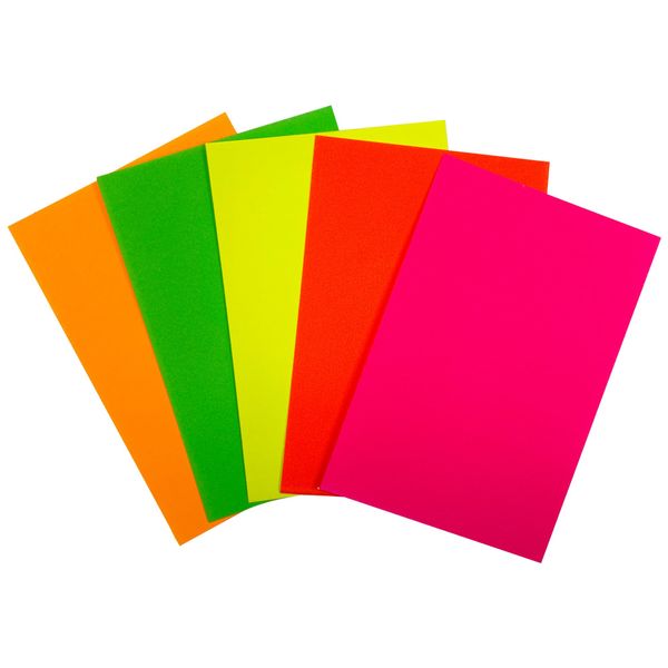 Pack of 1920 Assorted Coloured Neon Fluorescent Rectangle Shape 150 x 100mm
