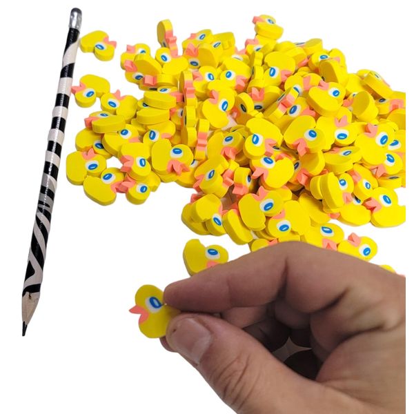 Bulk Yellow Ducky Mini Pencil Erasers (144 Pcs) Double-Sided. Kids Stationery Arts and Crafts Drawing (144 Ducky Erasers)