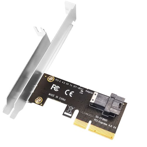 GLOTRENDS PCI Express 4.0/3.0 X4 Host Adapter Card with SFF-8643 Mini-SAS HD 36Pin Connector for U.2 (SFF-8639) PCIe SSD, Support Intel 750 2.5 inch U.2 SFF SSD