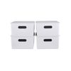 Superio 15L Medium White Smoke Ribbed Storage Bin with Lid, Plastic (2 Pack)