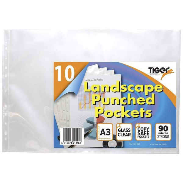 Tiger 301245 - A3 Punched Pockets Landscape PK10