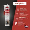 Black High-Temp Fireplace Sealant - 2732°F, Easy Application & Repair (2 Pack)