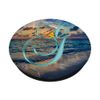 G Teal Beach Ocean Waves Sand Sunset Monogram Initial Letter PopSockets Swappable PopGrip