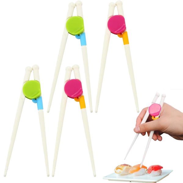 4 Pairs Adult Training Chopsticks,Reusable Adult Learning Chopsticks,Easy to Use Chopsticks Chopsticks Helper Learner Chopsticks Right or Left Handed for Beginners