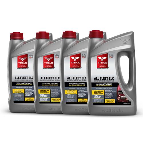 Triax All Fleet ELC - Heavy Duty Extended Life Diesel Antifreeze Concentrate - HD NOAT, 1 Million Mile, 8 Year, 20,000 Hours, Compatible with CAT EC-1 (4 Gallon Pack)
