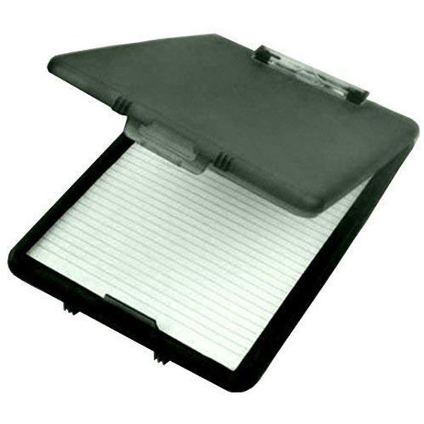 Anker Stationery 2 x A4 Plastic Compact Clipboard Paper Storage Box File Black
