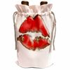 Wine Bag - Glossy Red Gel Effect Lips With A Gold Effect Outline Lips