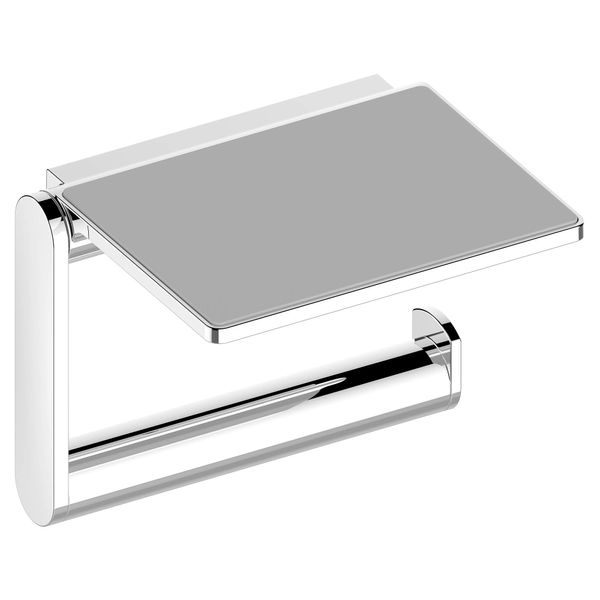 KEUCO Toilet Paper Holder Metal High Gloss Chrome Plated Shelf Non-Slip Insert Toilet Roll Holder for Bathroom and Guest Toilet Plan