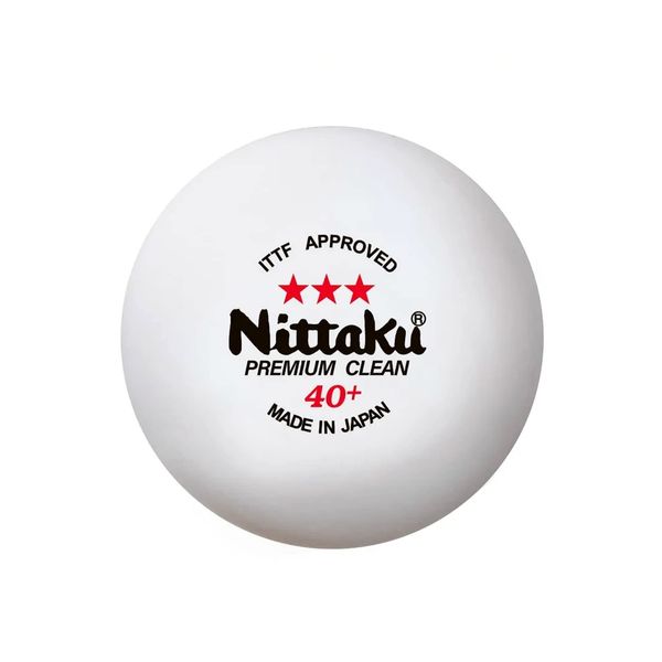 Nittaku NB1700 Table Tennis Balls, 3 Stars, Premium, Clean, 3 Pieces, Antiviral and Antibacterial, International Table Tennis Federation Certified Balls, Made in Japan