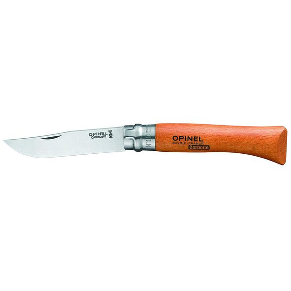 Opinel Outdoor Knife, No. 9, Carbon Steel, 3.5 inches (9 cm), Folding Knife, 113090 N°09 Carbone (N°9VRN), Camping, Fishing, Mountain Climbing, Parallel Import