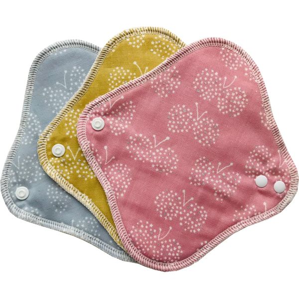 Suto Kotto Cloth Napkin, Flannel Liner, 3-piece Set, 100% Cotton, Panty Liner, Made in Japan (Chocho)