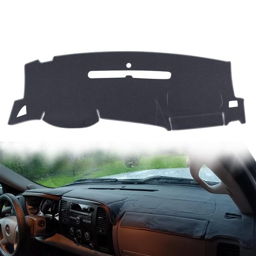 DBOUNE Dashboard Cover Dash Mat Compatible with GMC Sierra Chevy Silverado 2007-2013 Dash Covers - Models with Two Glove Boxes (07-13 Dark Gray)
