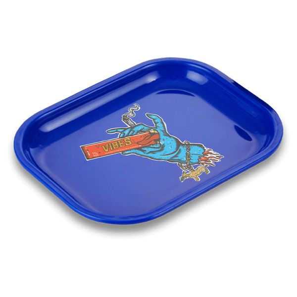 Vibes Premium Metal Tray- 7"x5.5"x0.3" Compact, Portable, and Designed for Your Leisure Time, Scratch-Resistant, and Travel-Friendly for On-The-Go Lifestyles (Hand Small)