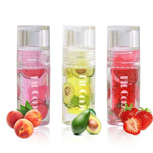 Holzsammlung 3Pcs Lip Oil Set, No-Sticky Gloss Lip Balm Lip Care,Fruit Flavoured Lip Oil For Dry Lip's Moisturizing Hydrating And Nourishing