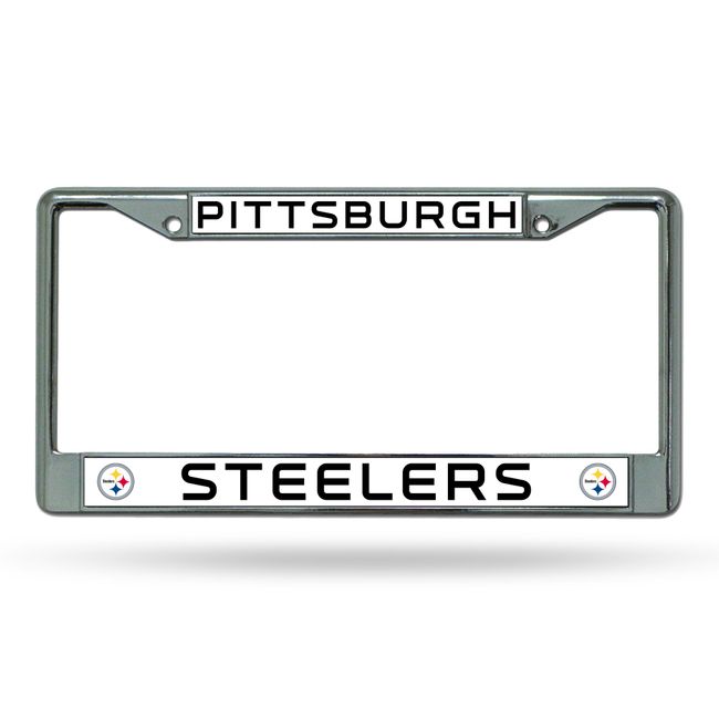 Rico Industries NFL Pittsburgh Steelers Standard Chrome License Plate Frame , 6 x 12.25"