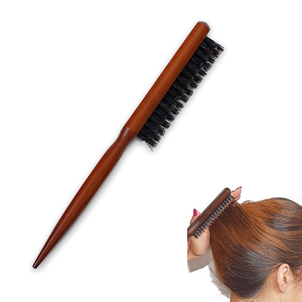 Voarge Borsten Haarbürste Toupierbürste mit Holzgriff, Wildschweinborsten Bürste Haarbürste Toupierbürste, Salon Comb for Long, Thick, Curly, Wavy, Dry or Damaged Hair, Reduces Hair Breakage