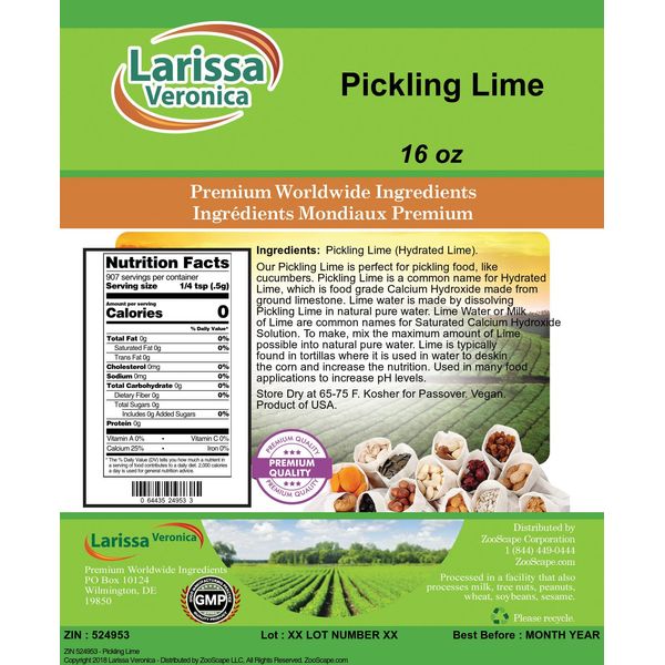 Pickling Lime (16 oz, ZIN: 524953)