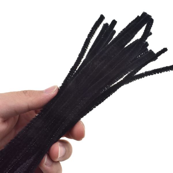 HAHIYO 12inches*6mm Black 70PCs Pipe Cleaner Craft Chenille Stem Extra Long Chenille Cleaner Pipe Stem Stable&Soft Craft Supplies Set for Creative DIY Arts Craft Project Kids DIY Art Supplies