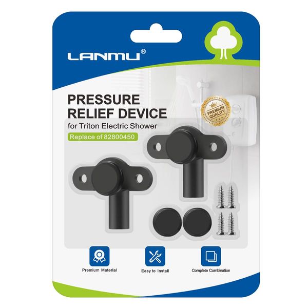 LANMU 2-Pack Pressure Relief Device for Triton,Pressure Relief Device PRD with Disc Seals Cover Valve Shower Spares Parts for Triton Electric Showers(Replace of 82800450)