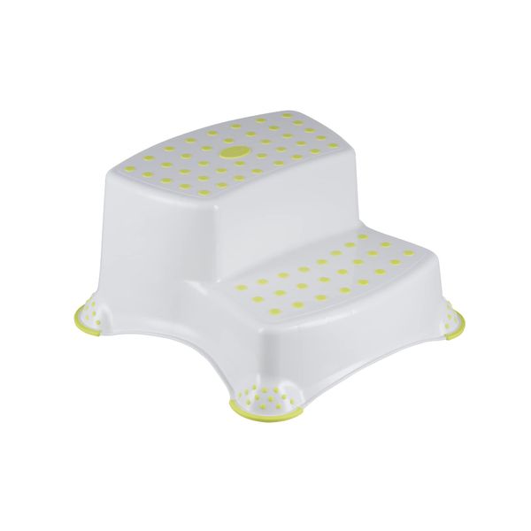 Bebeconfort Double Step Stool, Skip Hop Double Up Step Stool, Folding Double Step Stool, from 18 Months, Colour White/Lime