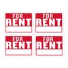 "FOR RENT" Signage Sign Size 9" X 12" - 4PC