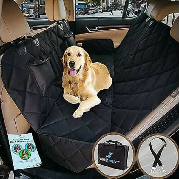 2Bexpert Dog Car Seat Protector Cover Pet Car Hammock, Pet Seat Belt & Tote Bag