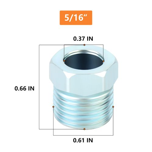 GASHER 10PCS Brass Brake Line Fittings Power steering tube nut 5/16"(1/2-20 Inverted Flare) Union for Fuel/AIR/Lquid/Gas