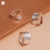 Amberta Women's 925 Sterling Silver Hammered Ring: Size T