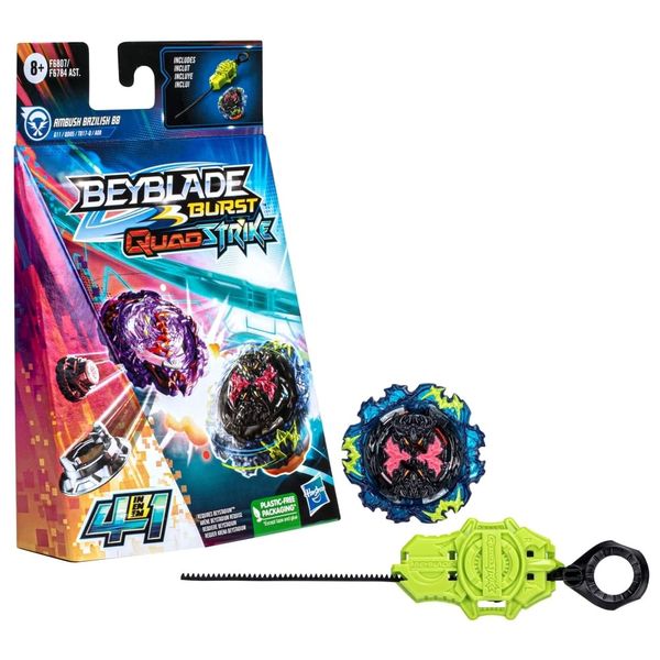 BEYBLADE Burst QuadStrike Ambush Bazilisk B8 Spinning Top Starter Pack, Attack/Balance Type Battling Game with Launcher, Kids Toy Set