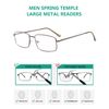 Eyekepper 3-pack Readers Rectangular Spring Temple Large Metal Reading Glasses Men Gunmetal
