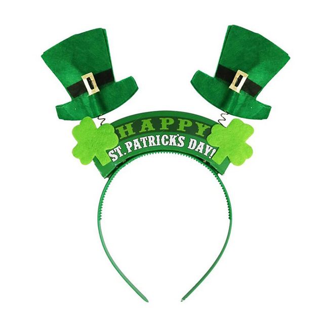 QCZJ St Patrick's Day Headbands, Irish Shamrock Headband St Patricks Head Hat Toppers Accessories for St Patrick's Day Parties Photos Booth- St Patrick's Day Accessories