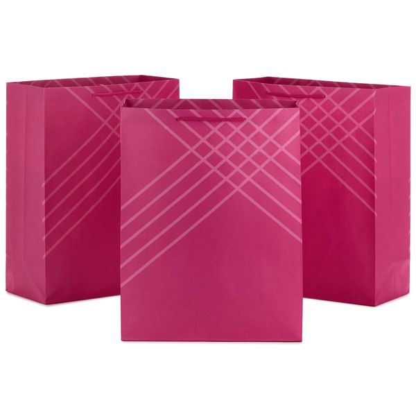 Hallmark 14" Extra Large Pink Gift Bag Bundle (Pack of 3) for Birthdays, Mother's Day, Baby Showers, Bridal Showers and More