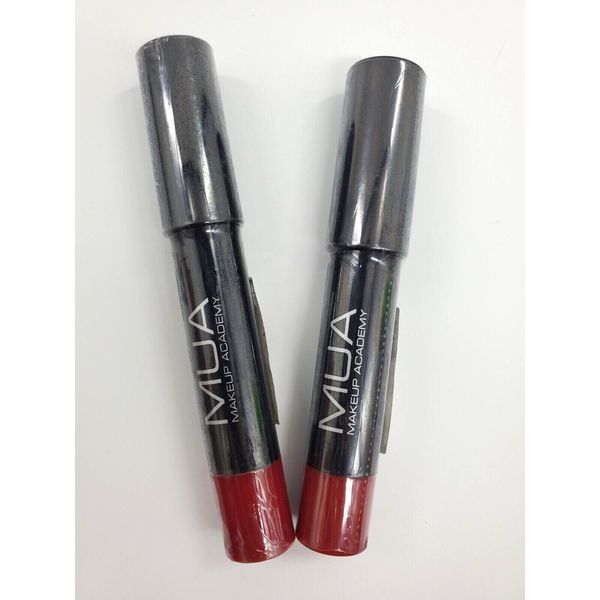 2X  Mua Make Up Academy Lip Color Crayon  350 Poppy New Red