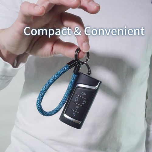 Little Fire Craft Car Keychain Zinc Alloy Keyring Detachable Key Chain for Women and Men Soft Rope Lanyard Car Key Fob Holder - Camouflage Blue