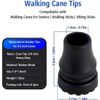 2pcs Rubber Cane Tips 3/4 Inch Heavy Duty Walking Cane Tips Black Sturdy Durable