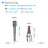 CoCud Hex Bit Socket, H7 Bit 3/8" Drive 2" Length, CR-V Socket with Socket Extension - (Applications: for Fastener Application)