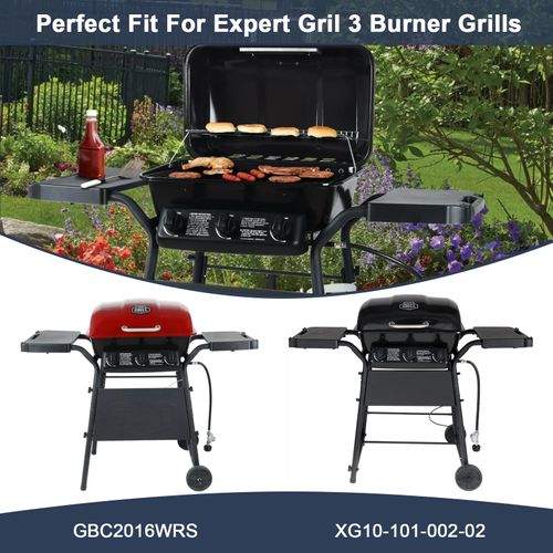 Criditpid Grill Replacement Parts for Expert Grill XG10-101-002-02 3 Burner Gas Grill, Porcelain Steel Heat Plates Tents Shields for 3 Burner Walmart Expert Grill Parts, 3-Pack