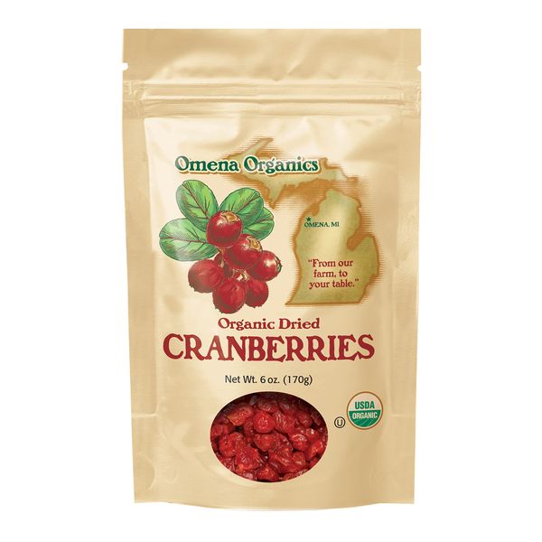 OMENA ORGANICS Organic Dried Cranberries, 6 OZ