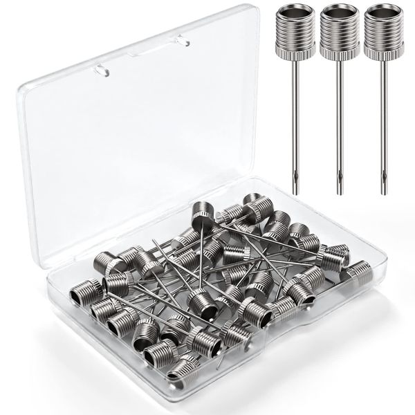 LIDCOM 40 air Pump Needles, Used for Inflation Needles in Basketball, Football, Volleyball, Football or Rugby, with Portable Storage Box for Inflation Needles.