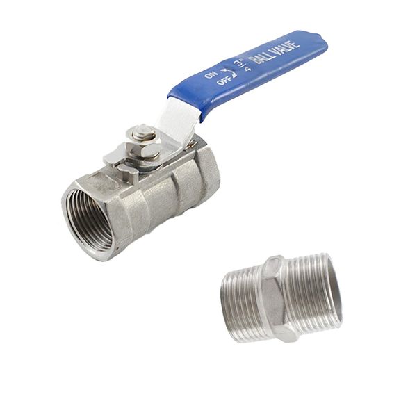 LOYELEY Ball Valve Set 1/2 PT 304 Stainless Steel Flow Control Valve with Insulated Handle