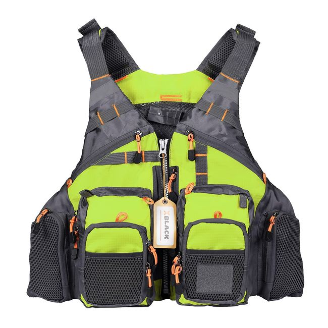 Fishing Vest, Floating Vest, Life Jacket, Mesh Vest, Photographer Jacket, Reflective Belt, Adult, Adjustable, Removable Flotation Material, Load Capacity Up to 297.4 lbs (95 kg), For Photography, Multifunction (Fluorescent Color)