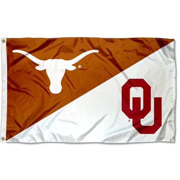 Texas vs. Oklahoma House Divided 3x5 Flag