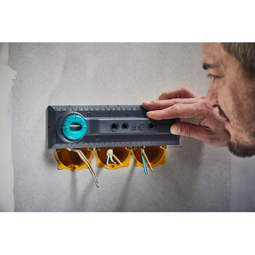 wolfcraft Drill-Jig "Elektro" I 5976000 I Marking, Alignment and Drilling Template for Switch and Socket Installations in Masonry
