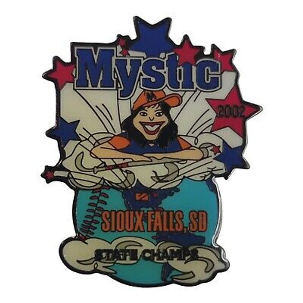 Fastpitch Softball Sioux Falls, SD 2002 State Champs Mystic  Lapel Pin 2¼"x1¾"