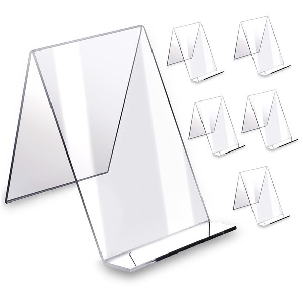 MINGYI Acrylic Stand, Exhibition Stand, Set of 6, Acrylic Display, Stand Pedestal, Card Stand, Display Stand, Display Case