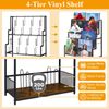 5-Tier Vinyl Record Storage Stand Holder with Record Display Shelf, Large Cap...
