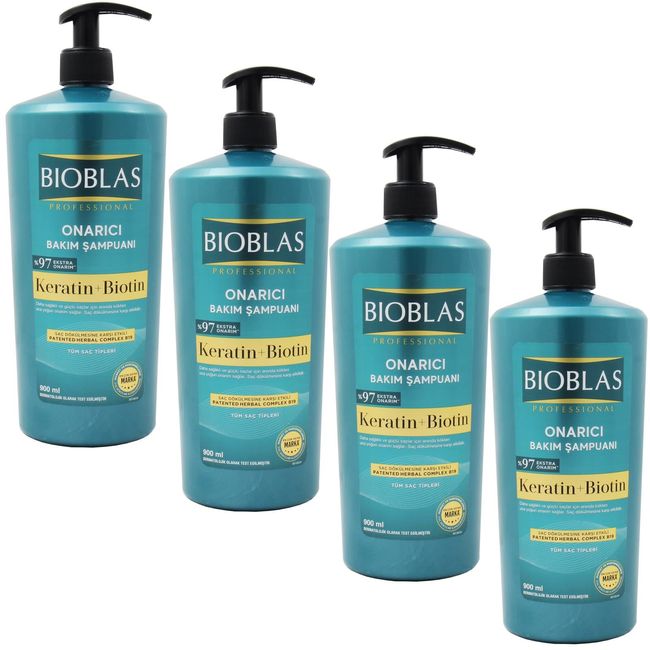 Bioblas Keratin Ve Biotin Onarıcı Bakım Şampuan 900 ml 4 ADET